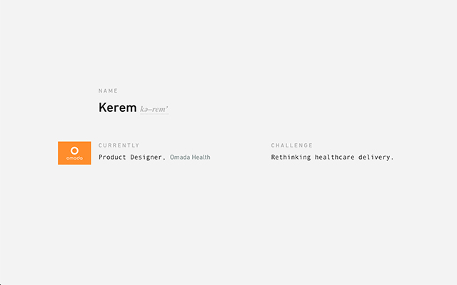 Minimal portfolio of product designer Kerem Suer.